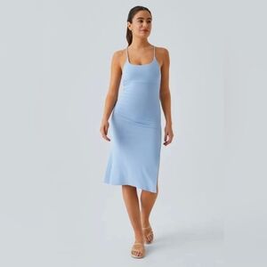 Halara Dress Women's Small S Midi Bodycon Chill Split Strap Athletic Sporty